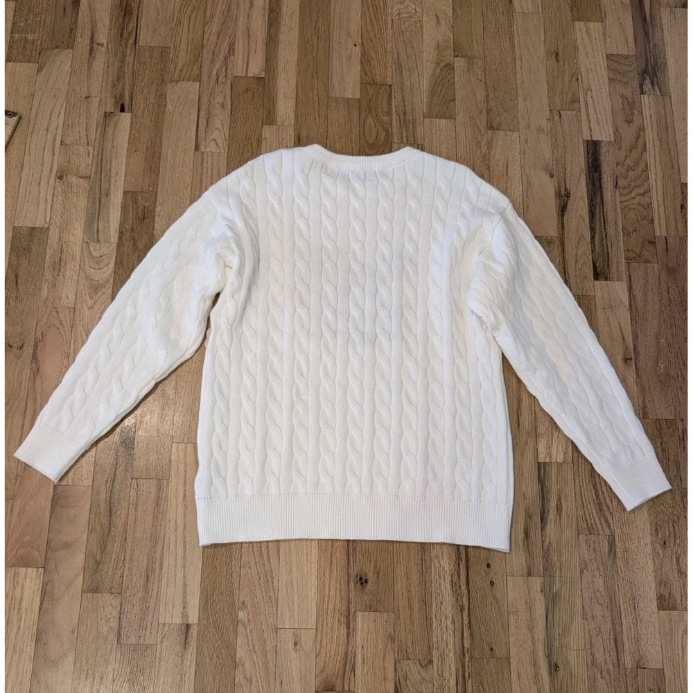 Teddy Bear Cable Knit Sweater Jumper Womens Medium Cozy Super Soft Urban Weekend - Picture 2 of 16